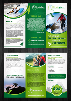 Flyer-Design von debdesign für Hemisphere Adventure Therapy | Design #6394537