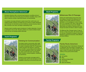Flyer Design by Speaking Colour for Hemisphere Adventure Therapy | Design: #6353797