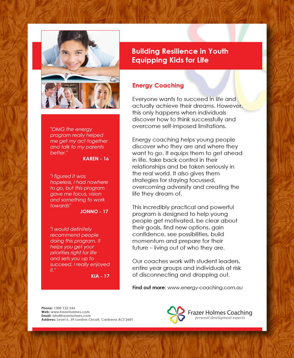 Flyer Design by Moustache-Graphics for Frazer Holmes Coaching | Design #6391474