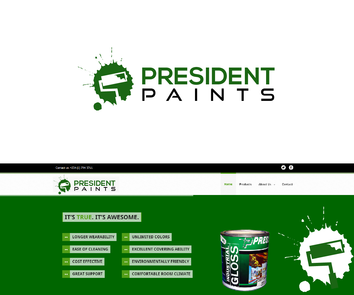 Logo Design by JuniorDesigns for PRESIDENT PAINTS | Design #6390597