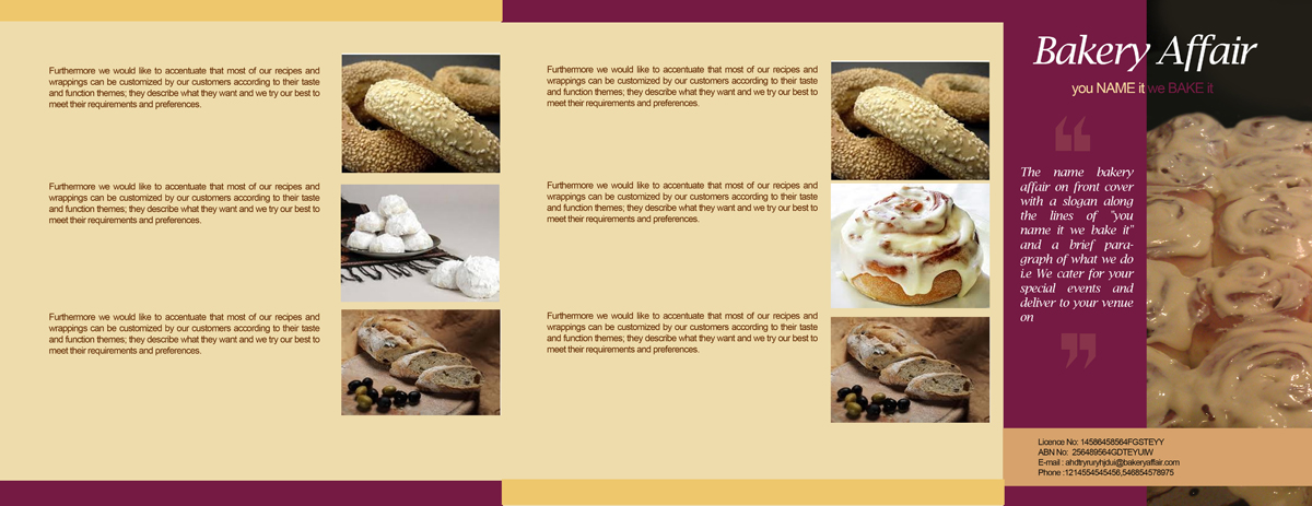 Brochure Design by NJB for bakery affair | Design #1682423