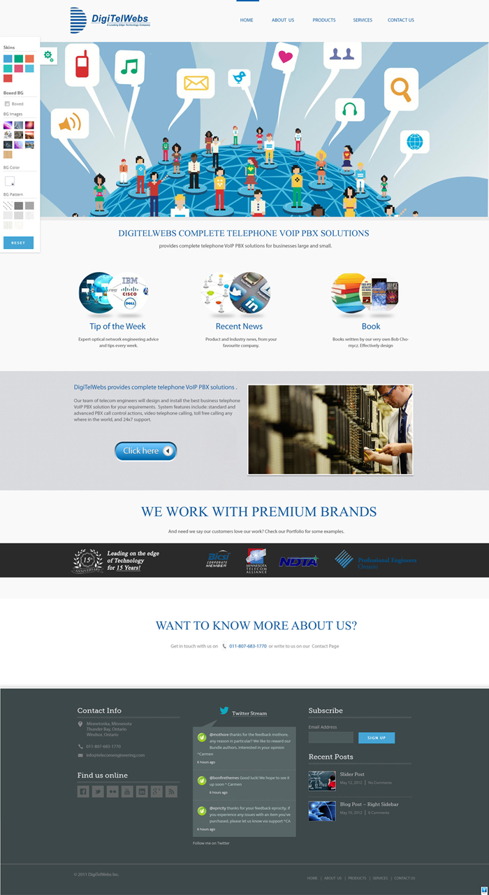 Wordpress Design by AVROM for Telecom Engineering /  DigiTelWebs | Design #1686010
