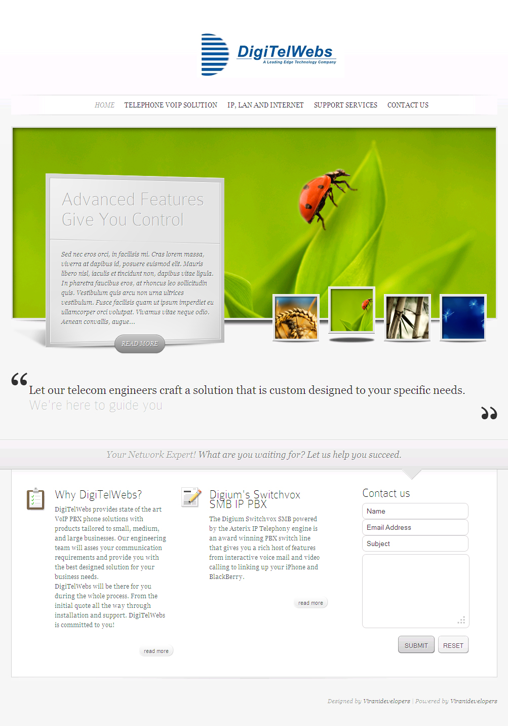 Wordpress Design by Viranidevelopers for Telecom Engineering /  DigiTelWebs | Design #1676975
