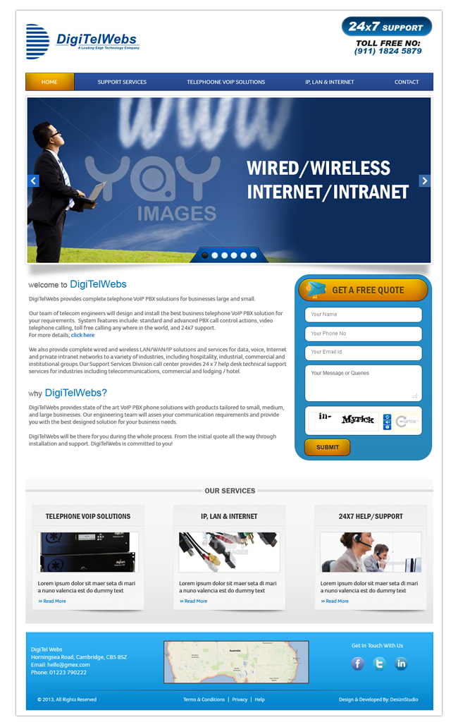 Wordpress Design by Expert Designer for Telecom Engineering /  DigiTelWebs | Design #1691636