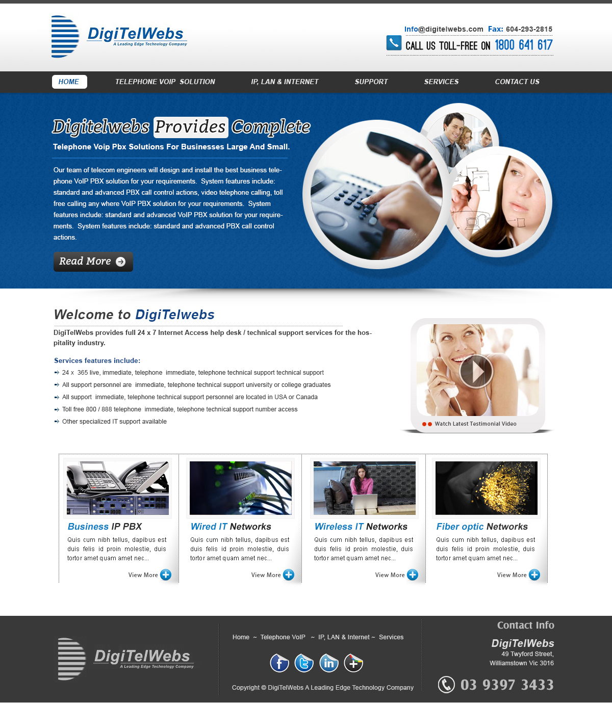 Wordpress Design by webxvision for Telecom Engineering /  DigiTelWebs | Design #1678254