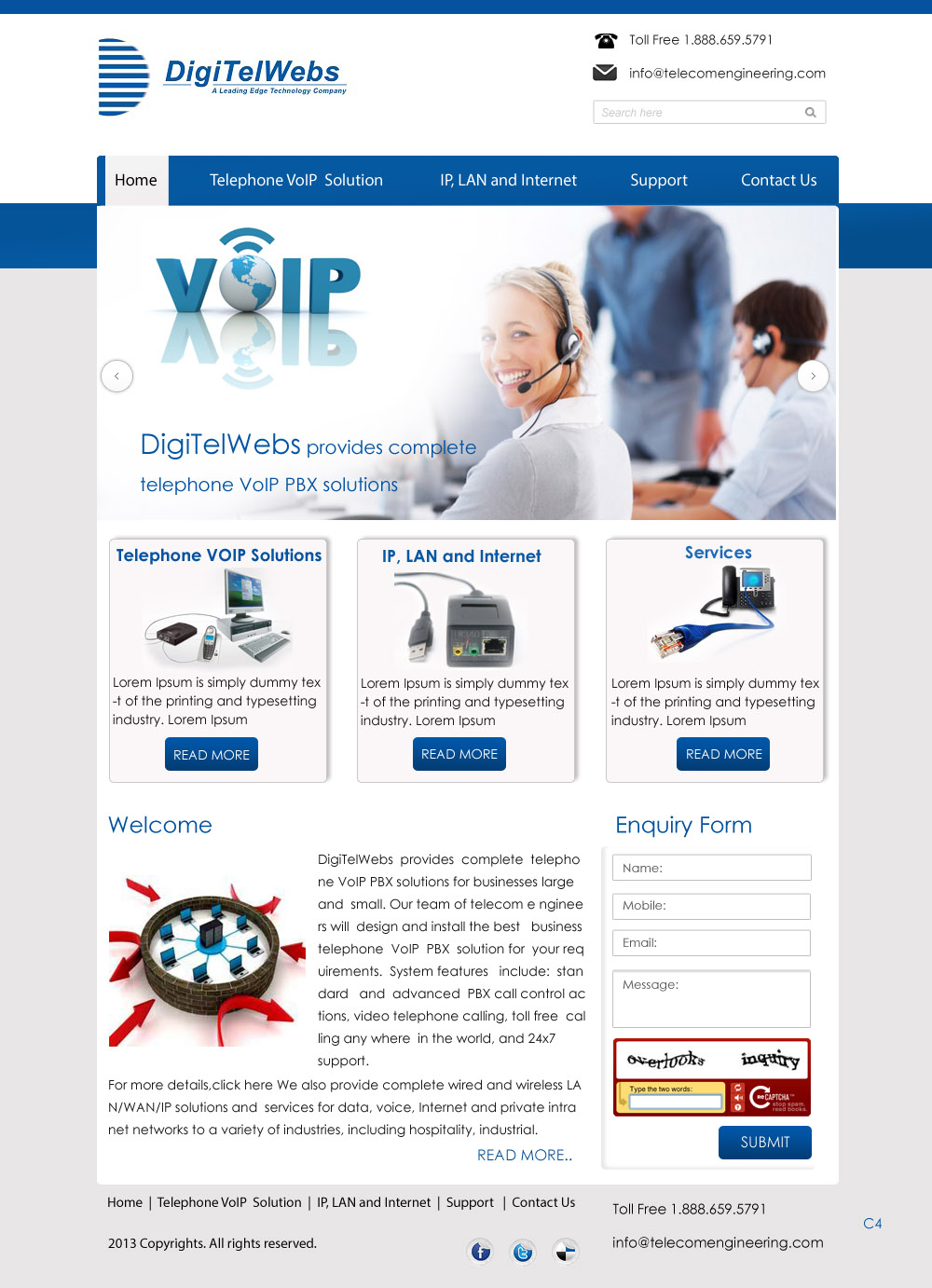 Wordpress Design by pb for Telecom Engineering /  DigiTelWebs | Design #1679332