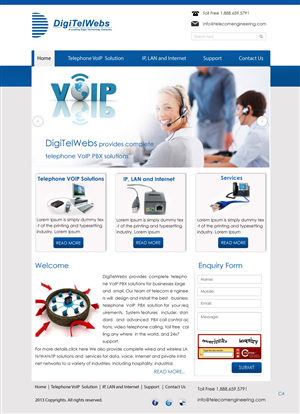 Wordpress Design by pb for Telecom Engineering /  DigiTelWebs | Design: #1679332