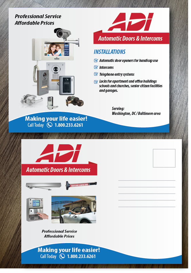 Diseño de Postal por alex989 para Automatic Doors & Intercom / ADI | Diseño #6353041