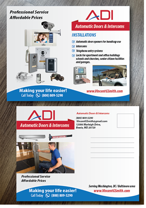 Diseño de Postal por alex989 para Automatic Doors & Intercom / ADI | Diseño: #6359073