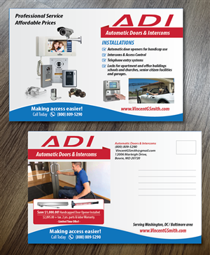 Diseño de Postal por alex989 para Automatic Doors & Intercom / ADI | Diseño: #6383768