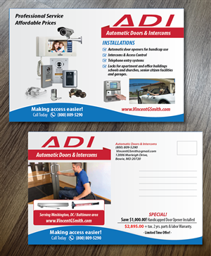 Diseño de Postal por alex989 para Automatic Doors & Intercom / ADI | Diseño: #6391531