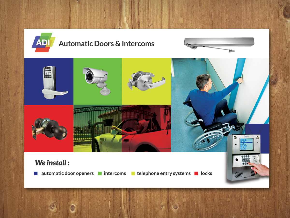 Diseño de Postal por MNM para Automatic Doors & Intercom / ADI | Diseño #6375332