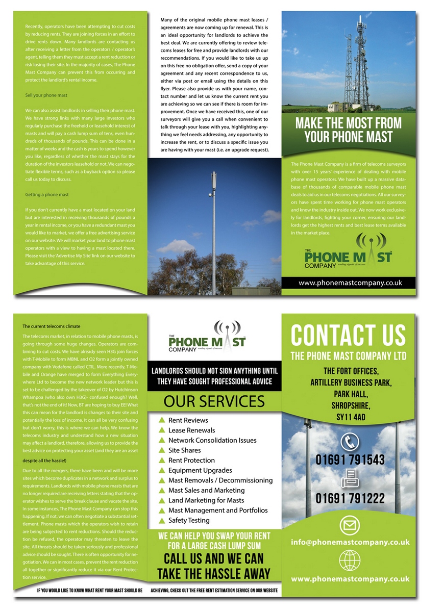 Flyer Design by dragan74 for The Phone Mast Company Ltd | Design #6379264