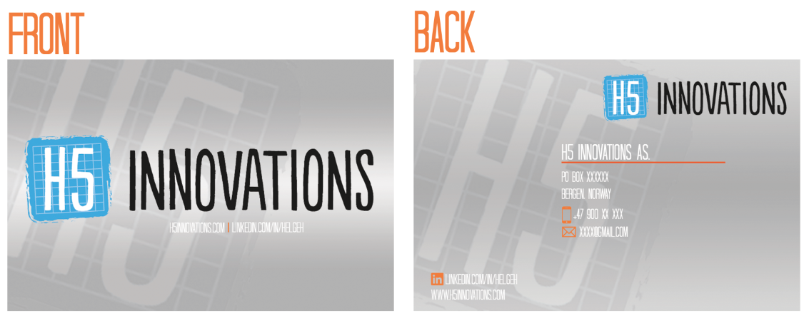Business Card Design by vikki_smith13 for H5 Innovations | Design #1678647