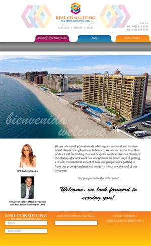 International Accounting, Law and Real Estate firm needs a English-Spanish web design