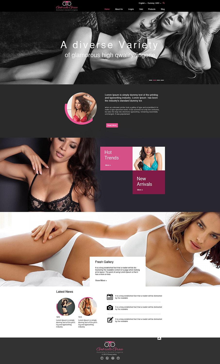 Web Design par Wings on web pour Gabrielle Grace | Design #6471841
