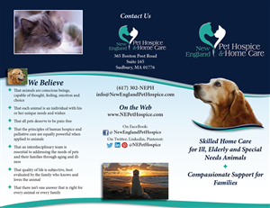 Flyer Design by DesignScout for New England Pet Hospice, Inc. | Design: #6423576