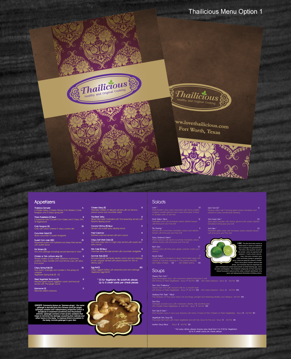 Menu Design by Kburks for Thailicious | Design #1901103