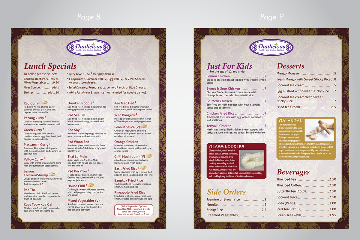 Menü-Design von Ekanite für Thailicious | Design #1877470