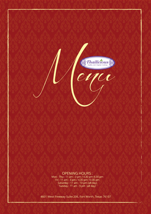 Menu Design by roopaljain for Thailicious | Design: #1818438