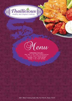 Menu Design by roopaljain for Thailicious | Design: #1818462