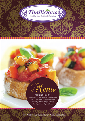 Menu Design by roopaljain for Thailicious | Design: #1818474