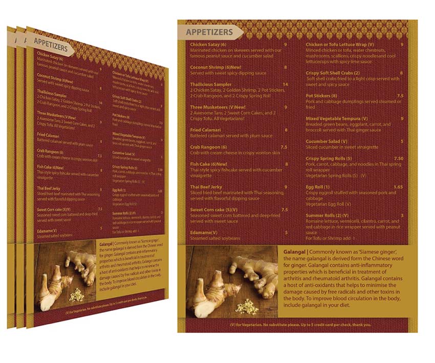 Design de Menu par 1st pour Thailicious | Design #1830373