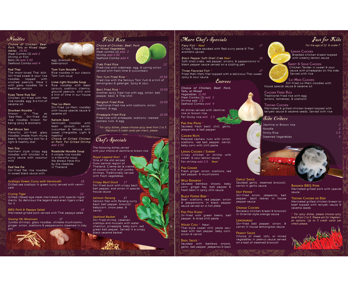 Design de Menu par Meow Mix pour Thailicious | Design #1863160