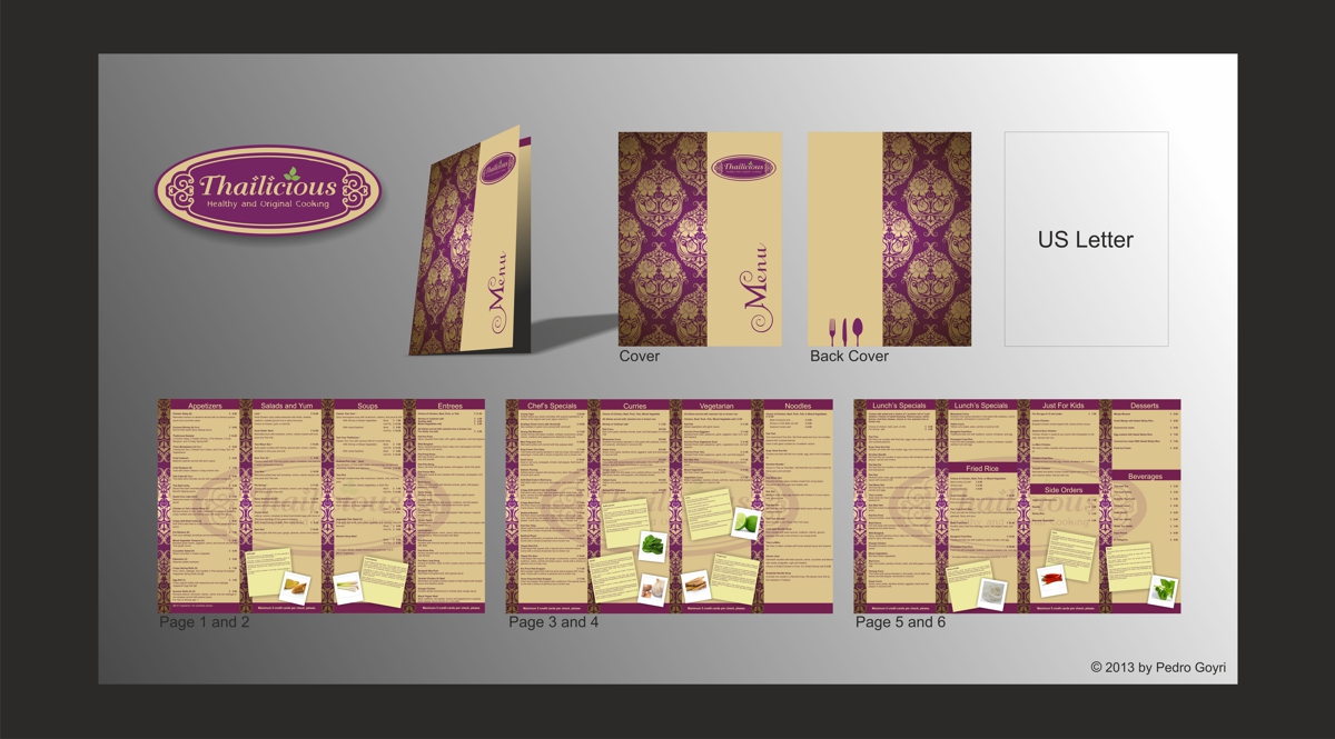 Menu Design by IMAGE SOLUTION for Thailicious | Design #1855956