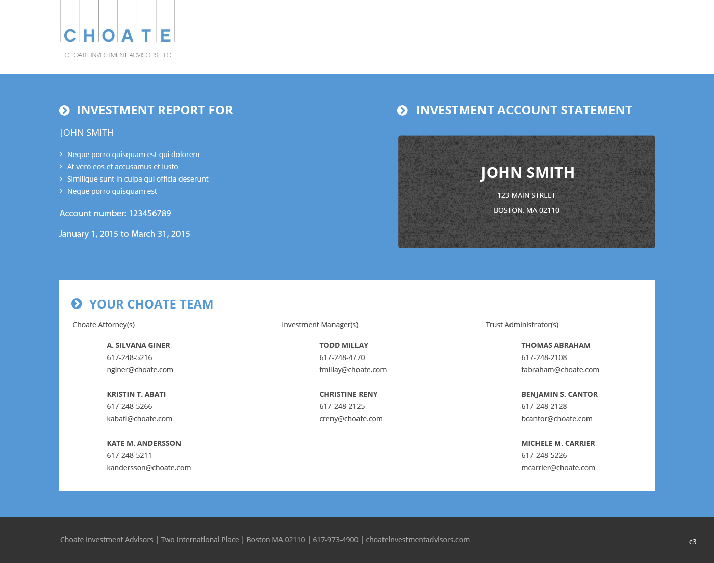 Web Design by pb for Choate Investment Advisors | Design #6424366