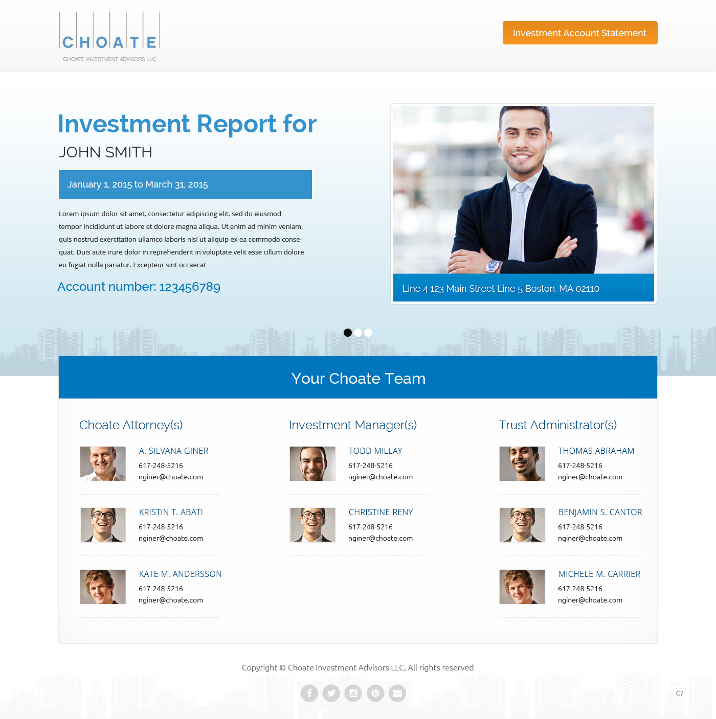 Web Design par pb pour Choate Investment Advisors | Design #6436488
