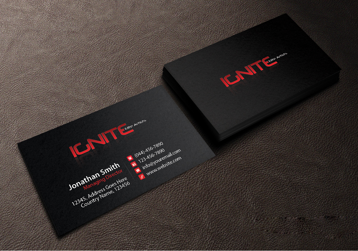 Business Card Design by Creations Box 2015 for Ignite Elite  Artists | Design #6383548