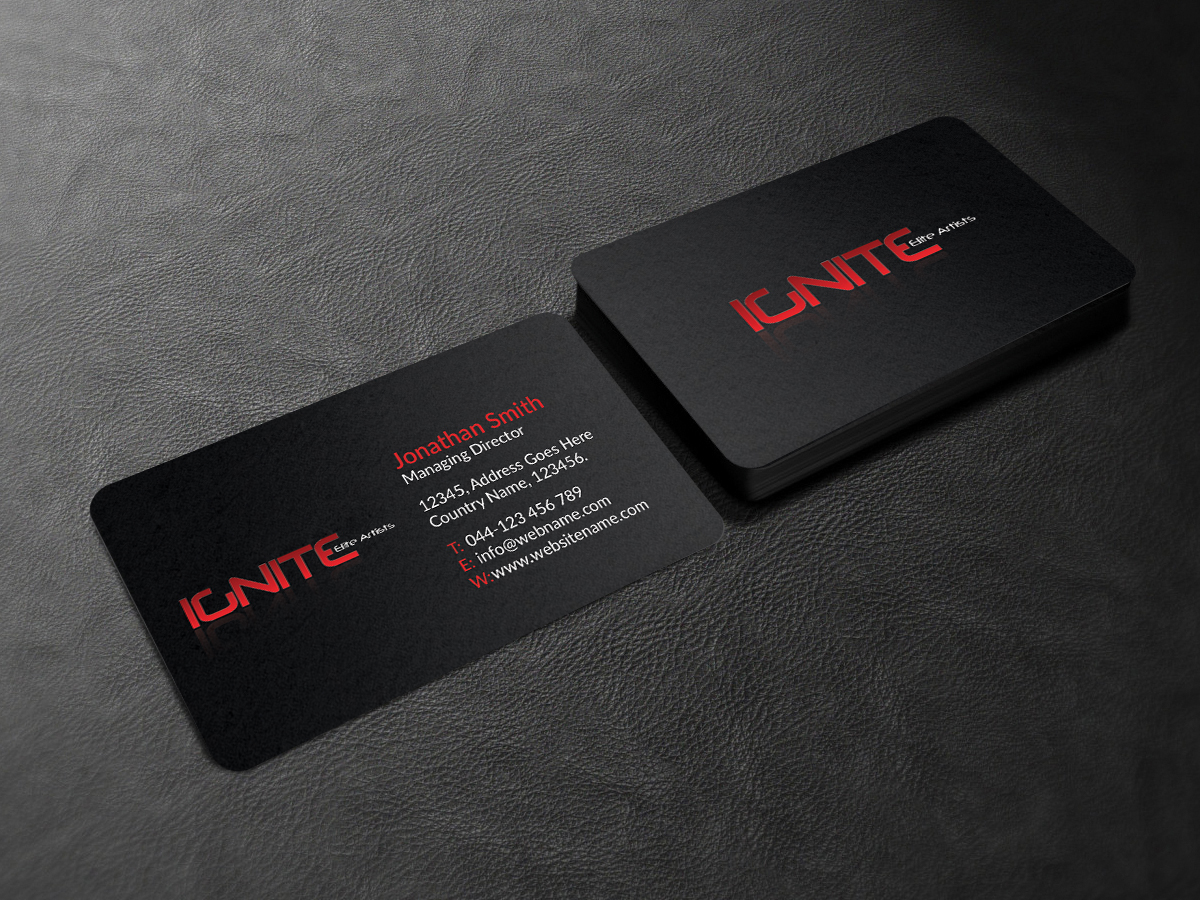 Business Card Design by Creations Box 2015 for Ignite Elite  Artists | Design #6383550
