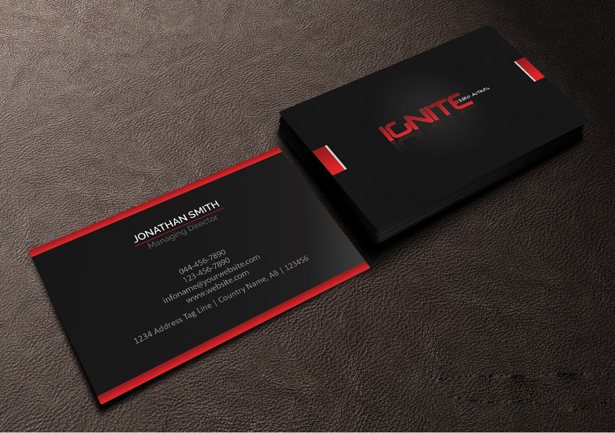 Business Card Design by Creations Box 2015 for Ignite Elite  Artists | Design #6383561