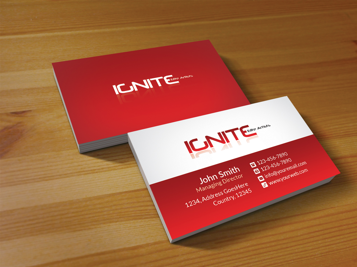 Business Card Design by Creations Box 2015 for Ignite Elite  Artists | Design #6383565