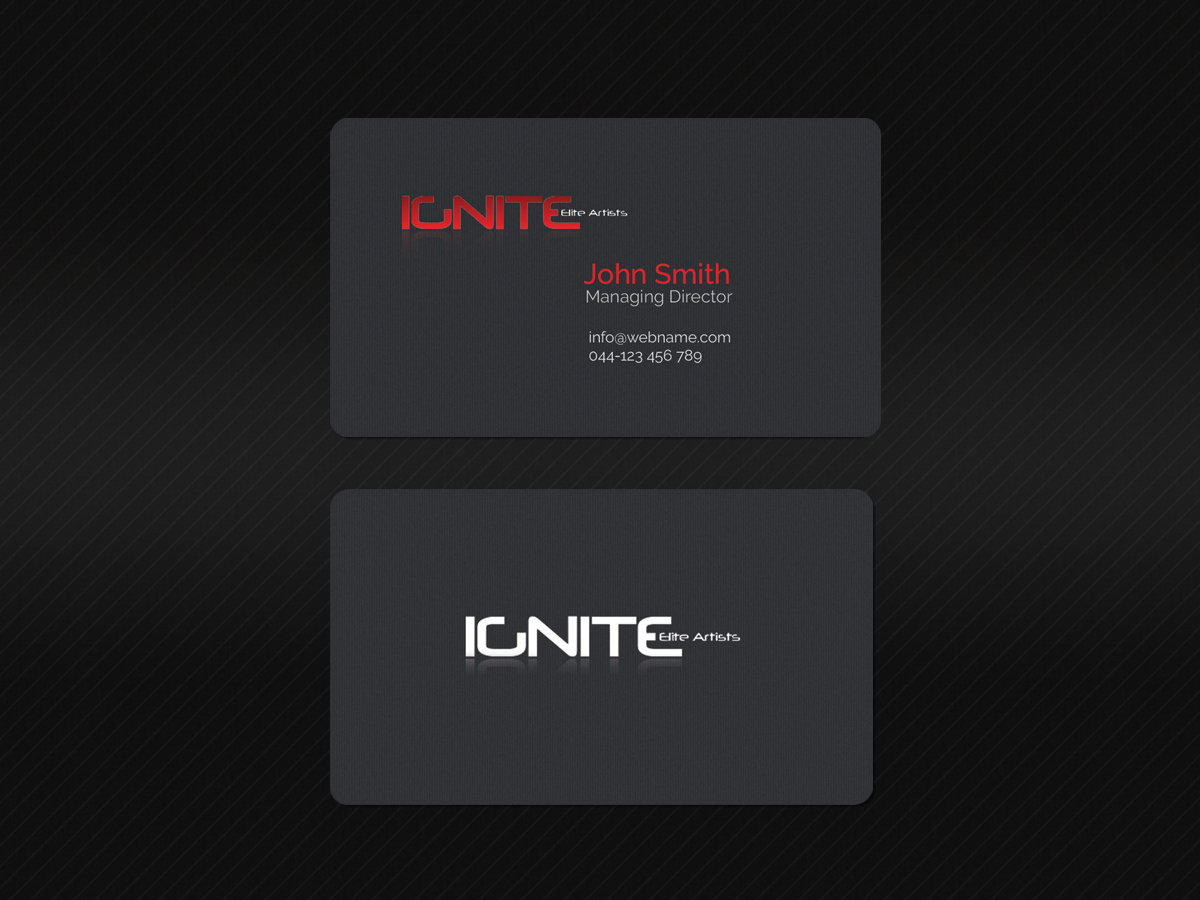 Business Card Design by Creations Box 2015 for Ignite Elite  Artists | Design #6383569