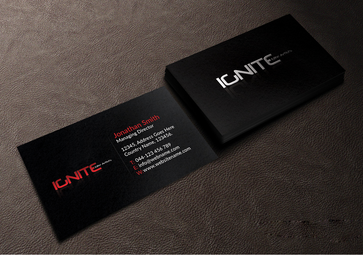Business Card Design by Creations Box 2015 for Ignite Elite  Artists | Design #6387264