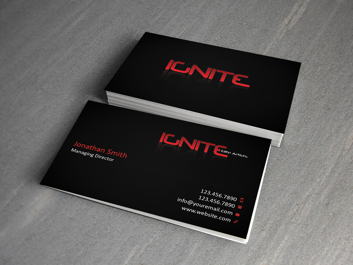 Business Card Design by Creations Box 2015 for Ignite Elite  Artists | Design #6387268
