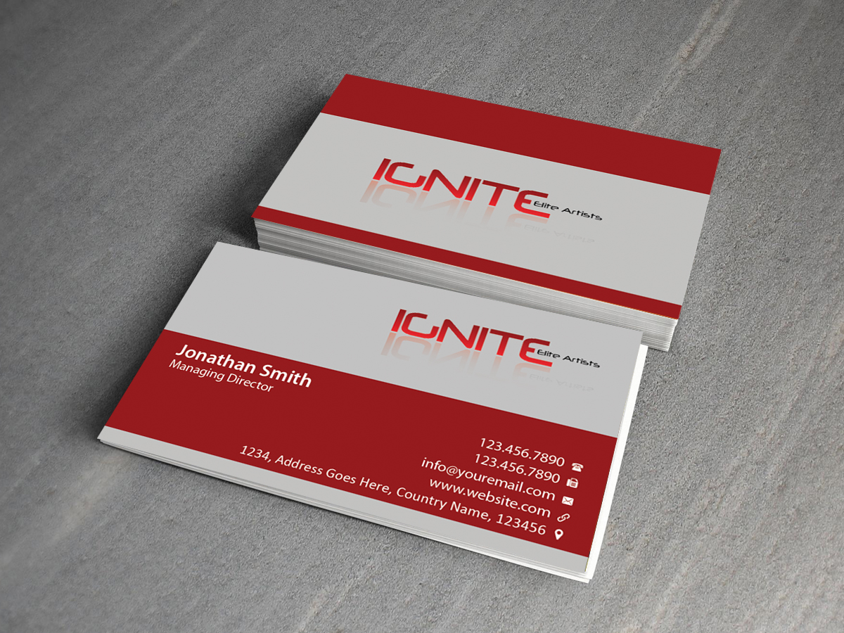 Business Card Design by Creations Box 2015 for Ignite Elite  Artists | Design #6387272