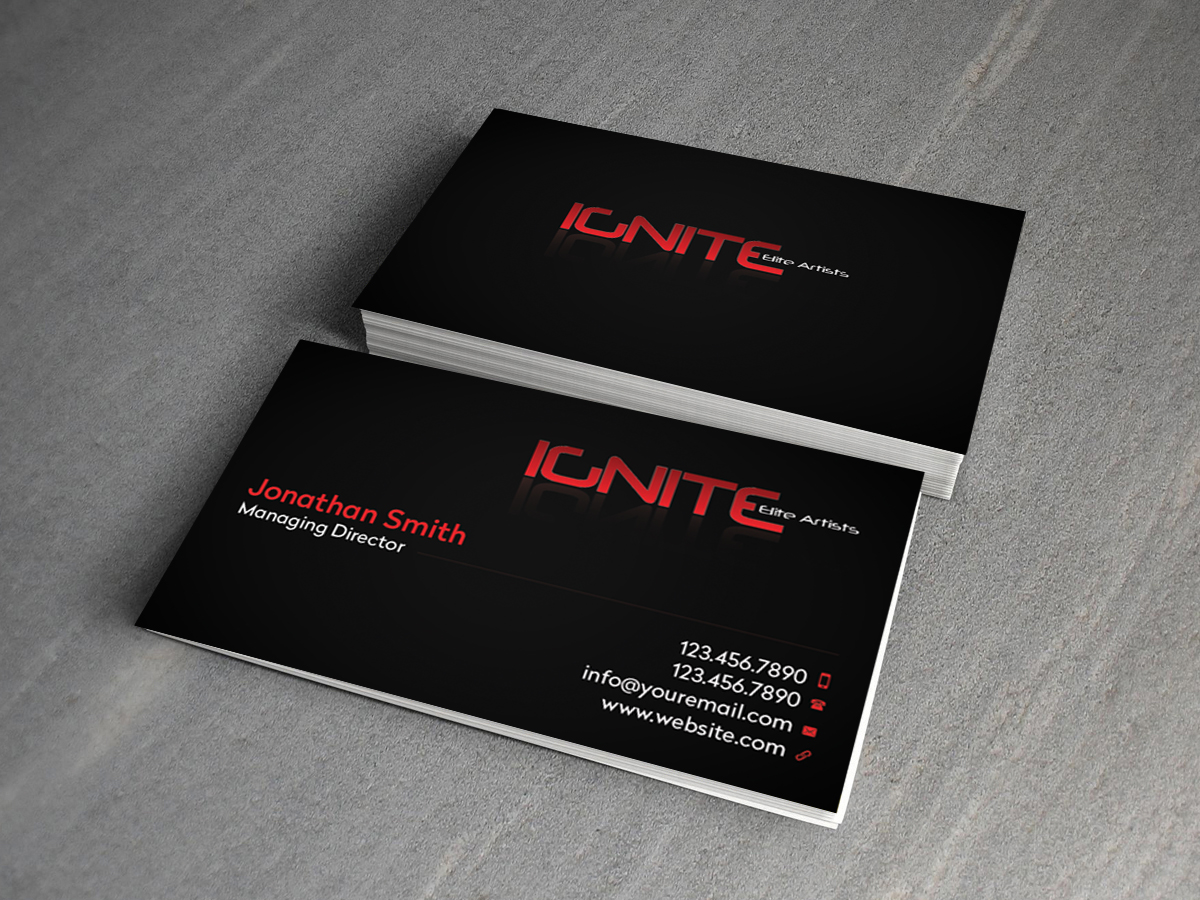 Business Card Design by Creations Box 2015 for Ignite Elite  Artists | Design #6393098