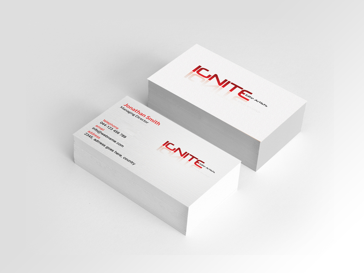 Business Card Design by Creations Box 2015 for Ignite Elite  Artists | Design #6393105