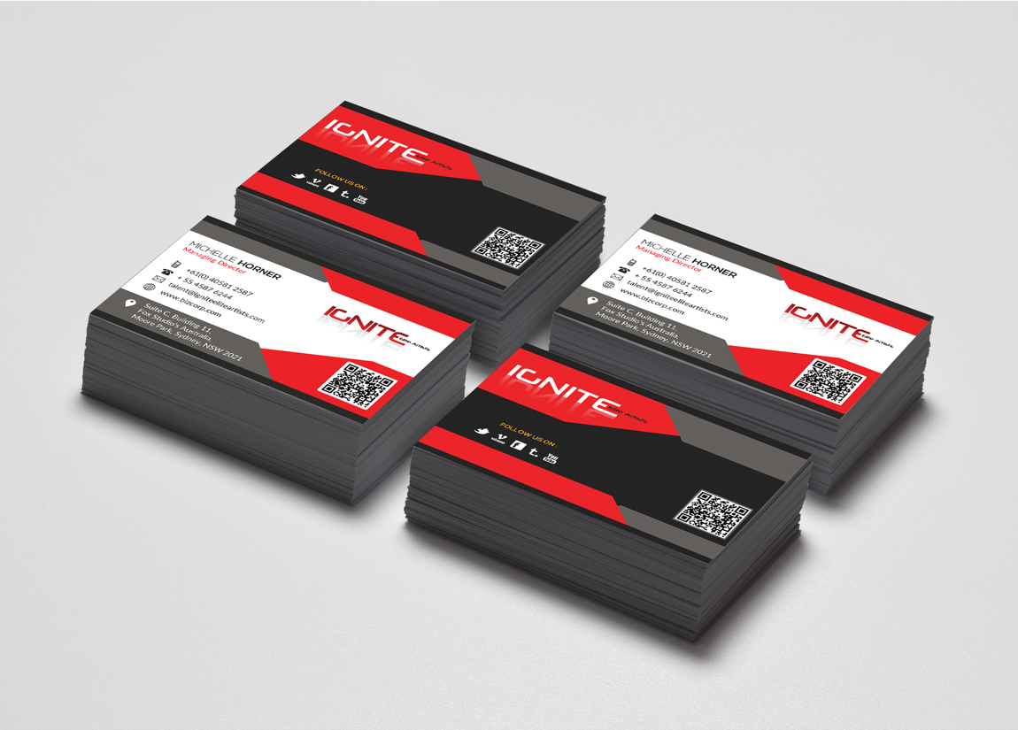 Business Card Design by Liliana Johnson for Ignite Elite  Artists | Design #6378039