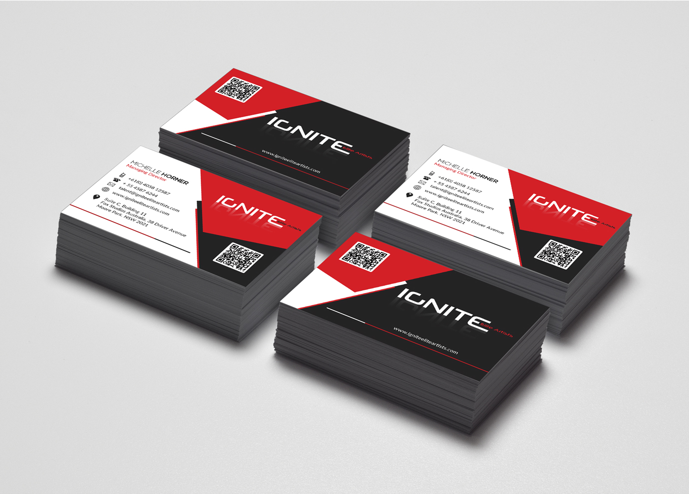 Business Card Design by Liliana Johnson for Ignite Elite  Artists | Design #6378277