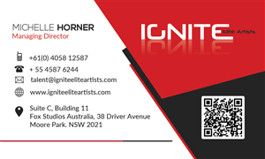 Business Card Design by Liliana Johnson for Ignite Elite  Artists | Design: #6378283