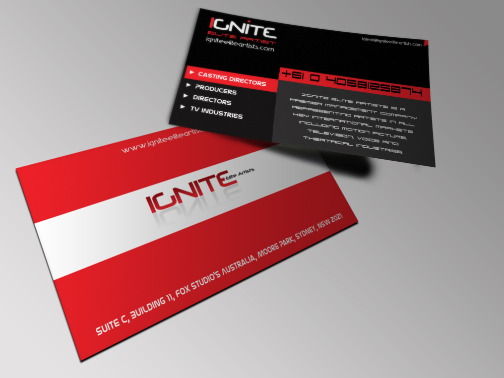 Visitenkarten-Design von DSmaniac für Ignite Elite  Artists | Design #6380585