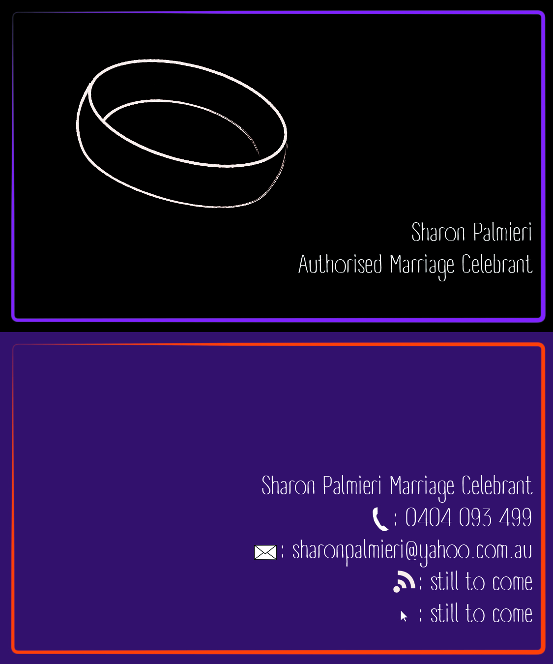 Business Card Design by harryobarnett for Sharon Palmieri marriage celebrant | Design #6381231