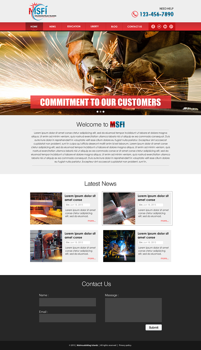 Web Design by Anooshaa for ICELANDIC WELDING ASSOCIATION | Design #6482150