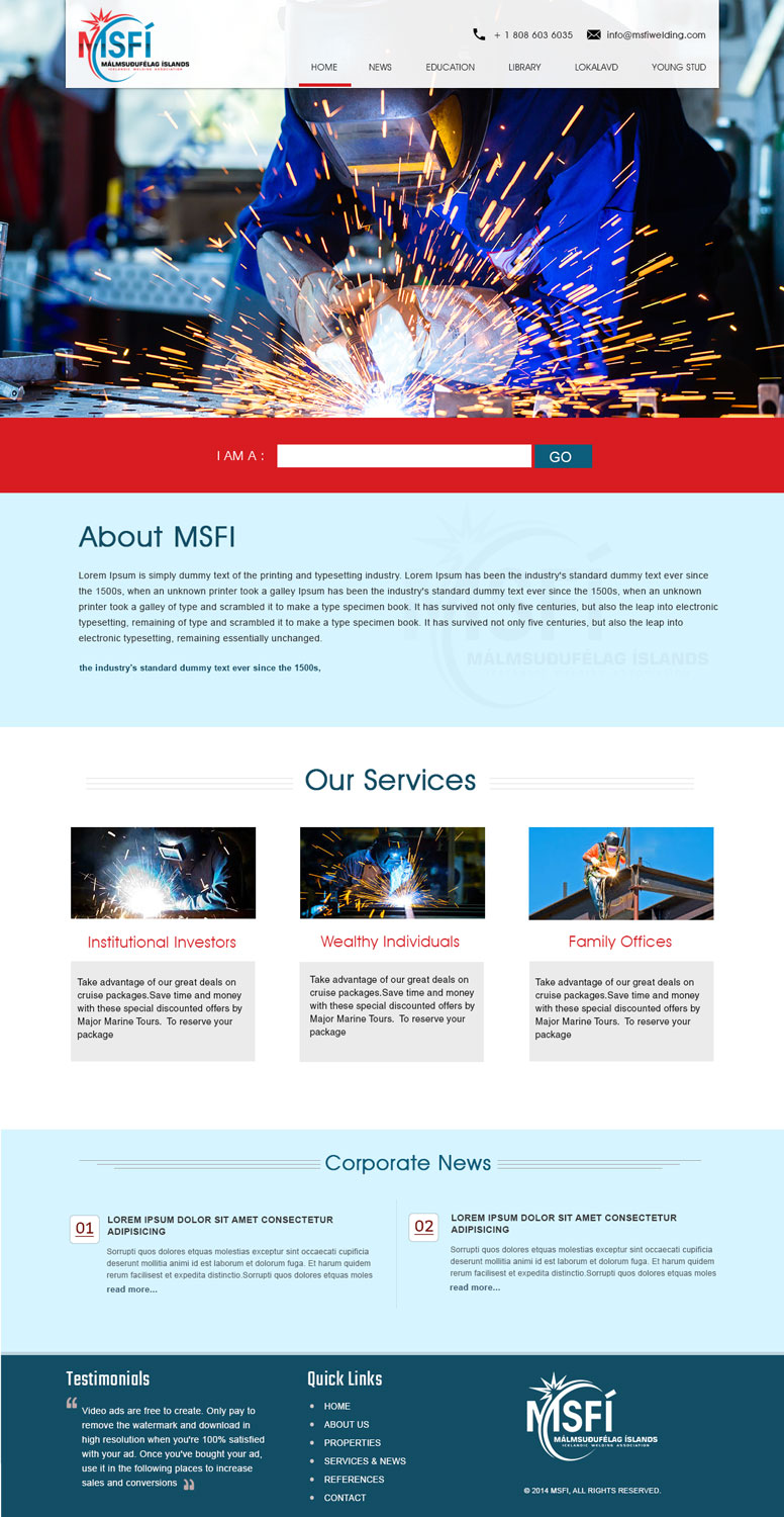 Web Design by webxvision for ICELANDIC WELDING ASSOCIATION | Design #6450107