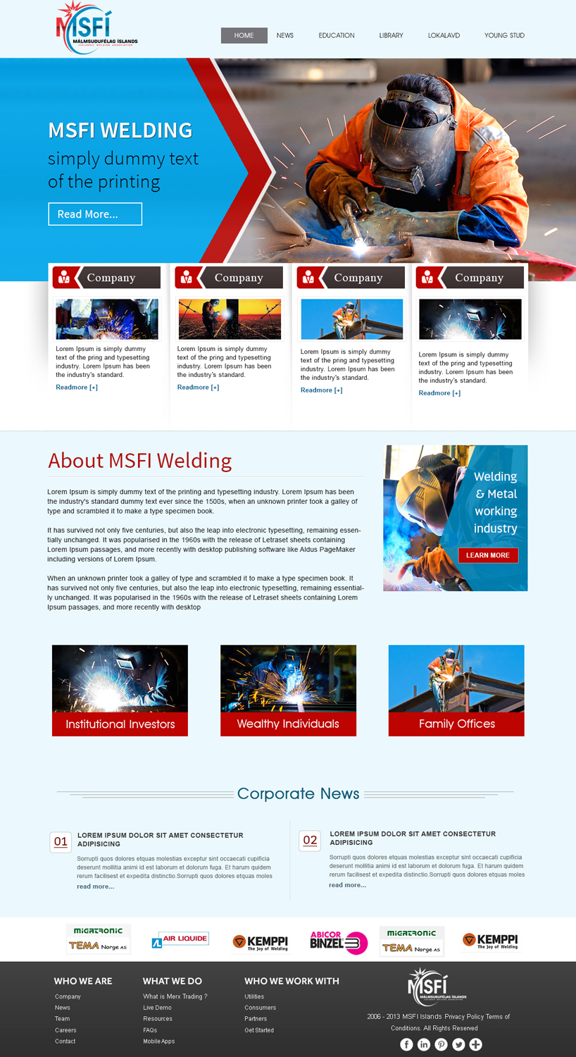 Web Design by webxvision for ICELANDIC WELDING ASSOCIATION | Design #6468035