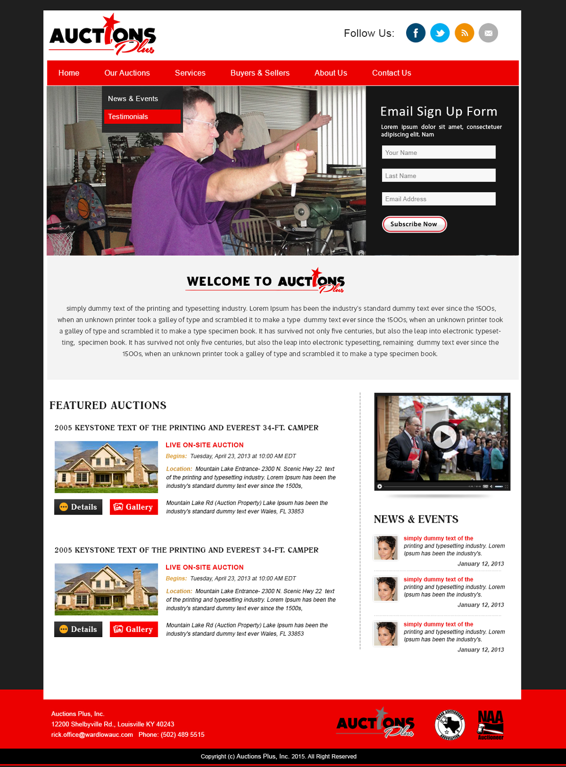 Web Design by webxvision for AuctionServices.com, Inc. | Design #6408223
